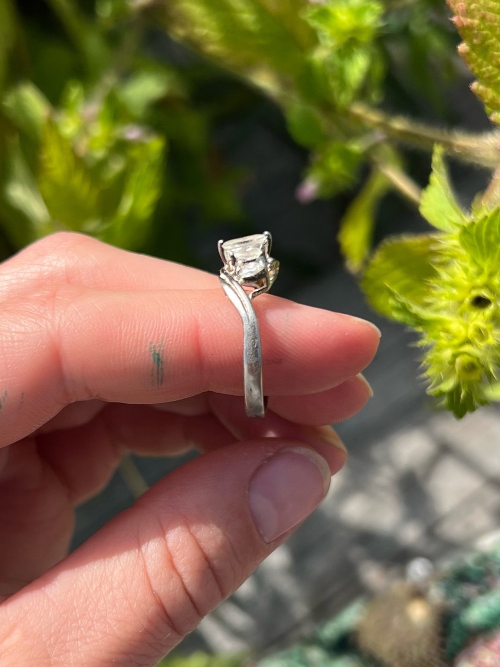 Silver 5 Stone Ring - Picture 7 of 10